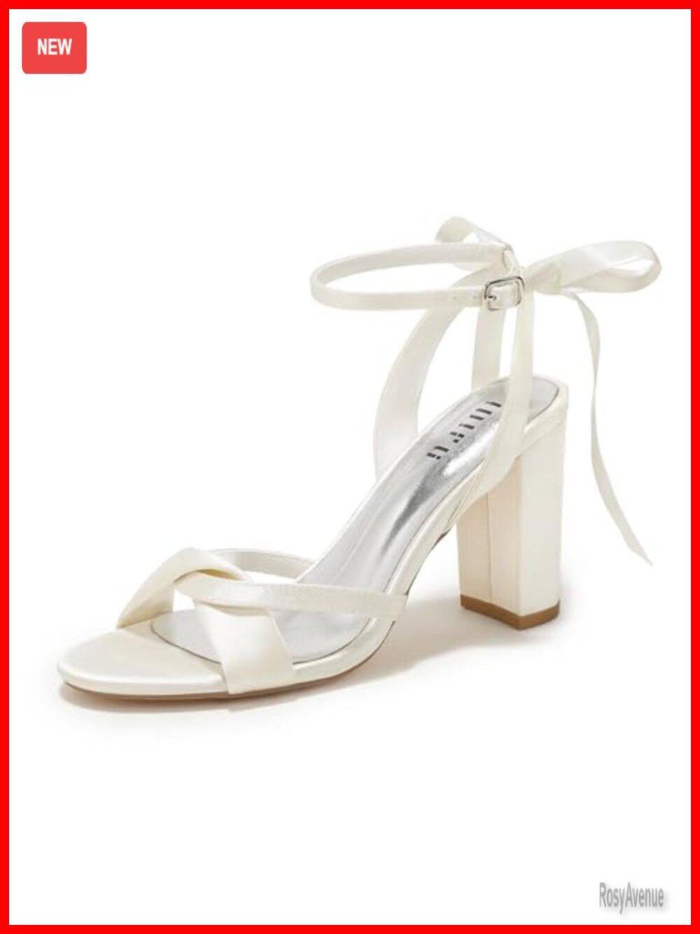 Satin Bow Tie Heeled Sandals High Chunky Cross Strap Heels